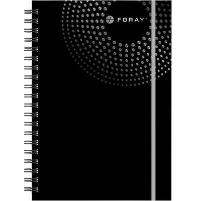 Foray Executive Notitieboek A4 Geruit Spiraal gebonden Hardcover Zwart Geperforeerd 200 Pagina's 100 Vellen