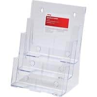 Office Depot Folderrek Staand 3 vakken A4 Transparant Plastic 230 x 160 x 320 mm