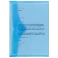 Pochette porte-documents Office Depot A4 Bouton-pression PP (Polypropylène) Paysage 23,5 (l) x 33,5 (H) cm Bleu translucide 5 Unités