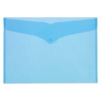 Office Depot Documentmappen A3 Transparant blauw Polypropyleen Drukknopsluiting 32 x 45,6 cm 5 Stuks