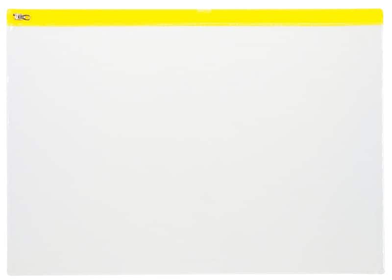 Viking Hersluitbaar zakje A3 Ritssluiting PVC (Polyvinylchloride) Liggend 42 (B) x 45 (D) x 29,7 (H) cm Geel 5 Stuks