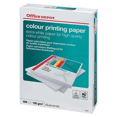 Office Depot Colour printing A3 Kopieerpapier 100 g/m² Glad Wit 500 Vellen