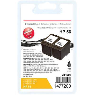 Viking 56 compatibele HP inktcartridge C9502AE zwart duopak 2 stuks