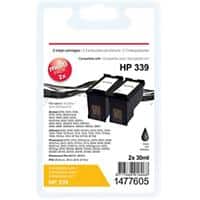 Office Depot Compatibel HP 339 Inktcartridge C8767E Zwart Duopack 2 Stuks