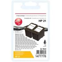 Office Depot Compatibel HP 21 Inktcartridge C9351AE Zwart Duopack 2 Stuks