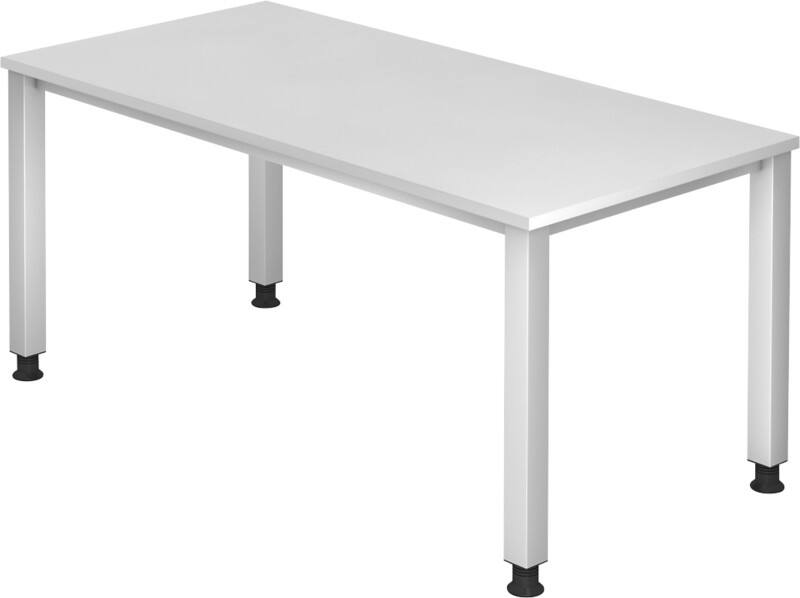Bureau Hammerbacher Q Series VQS Hauteur ajustable Rectangulaire Blanc 4 pieds métalliques 1600 (L) x 800 (P) x 810 (H) mm Acier, Aggloméré