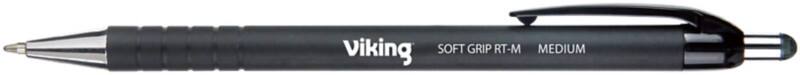 Viking Soft Grip RT-M Intrekbaar Balpen Zwart 0,5 mm Medium Ronde punt