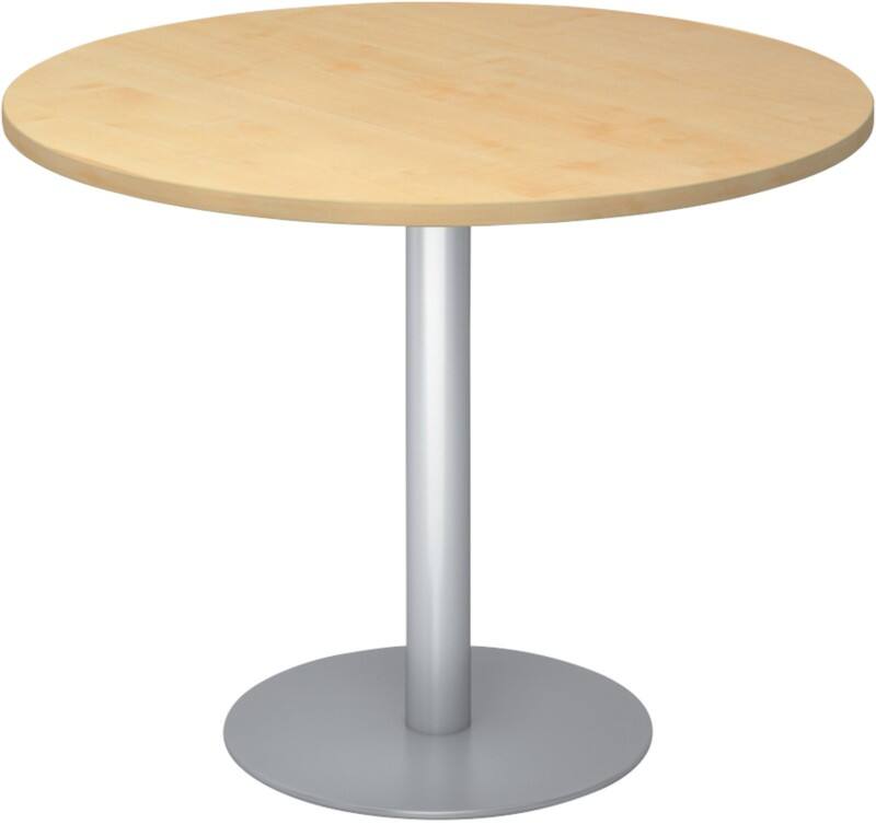 Table ronde Hammerbacher STF10 Érable Mélaminé Argenté 1000 x 745 mm