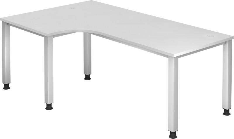 Bureau d'angle Hammerbacher Q Series VQS Rectangulaire Blanc 4 pieds métalliques 2000 (L) x 1200 (P) x 810 (H) mm Acier, Aggloméré
