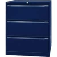 Armoire de classement Bisley Acier 3 Tiroirs Verrouillable 800 x 622 x 1016 mm Bleu Oxford