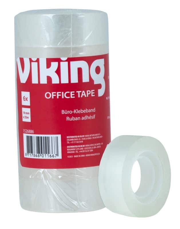 Ruban adhésif Viking Office Transparent 19 mm (L) x 33 m (L) Petit centre PP (Polypropylène)  6 Rouleaux