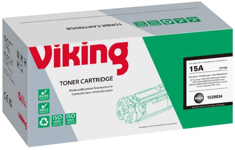 Viking 15A compatibele HP tonercartridge C7115a zwart