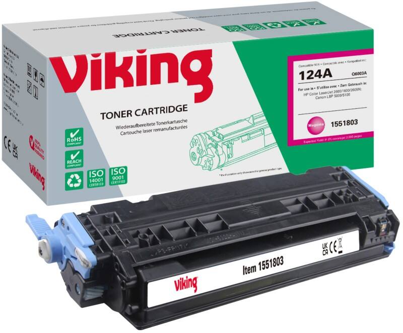 Viking 124A Compatibel HP Tonercartridge Q6003A Magenta