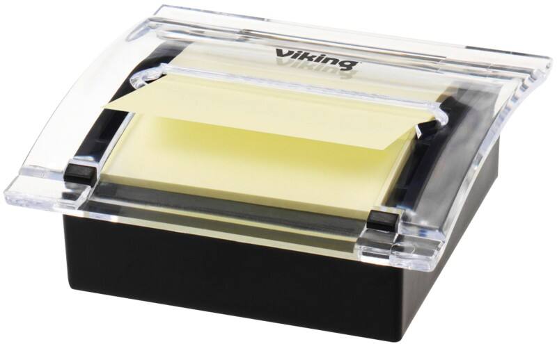Viking Z-Notes Dispenser Zwart met Sticky Z-Notes Geel 76 x 76 mm 100 Vellen