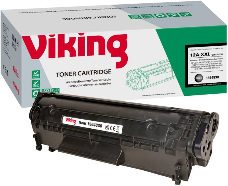 Toner Viking 12A compatible HP Q2612A-XXL Noir