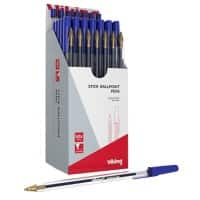 Stylo bille Viking SBM1.0 Bleu Avec capuchon 50 Unités