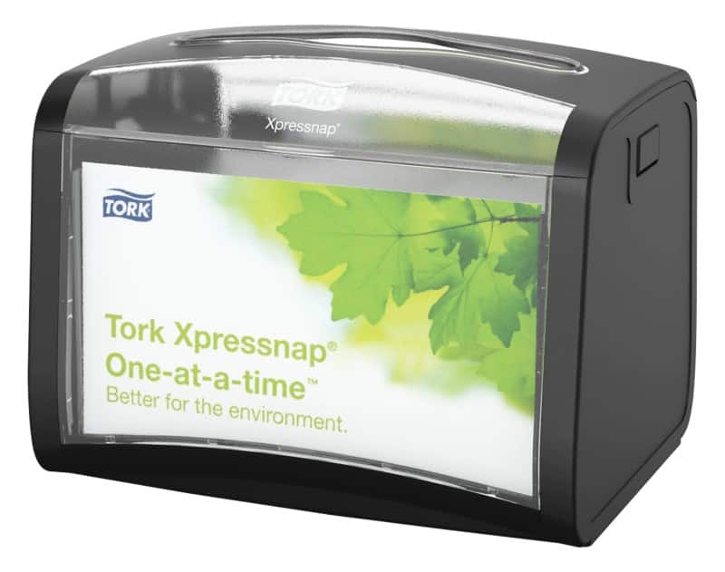 Distributeur de serviettes Tork N4 Xpressnap Plastique À poser sur la table Noir 201 x 155 mm