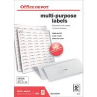 Office Depot Afgeronde hoeken Multifunctionele etiketten Wit 38.1 X 21.2mm 6500 stuks