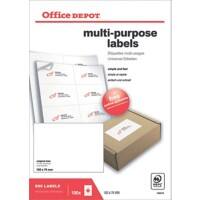 Office Depot Zelfklevende universele etiketten 105 x 74 mm Wit 100 Vellen à 8 Etiketten