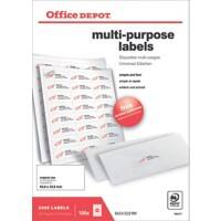 Office Depot Multifunctionele etiketten 64,6 x 33,8 mm Wit 2400 etiketten per pak