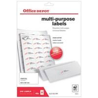 Étiquettes multi-usages Office Depot Autocollantes 63,5 x 38,1mm Blanc 40 Feuilles de 21 Étiquettes