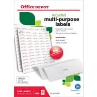 Étiquettes universelles Office Depot Coins arrondis Spécial Blanc 38,1 x 21,2 mm 100 Feuilles de 65 Étiquettes