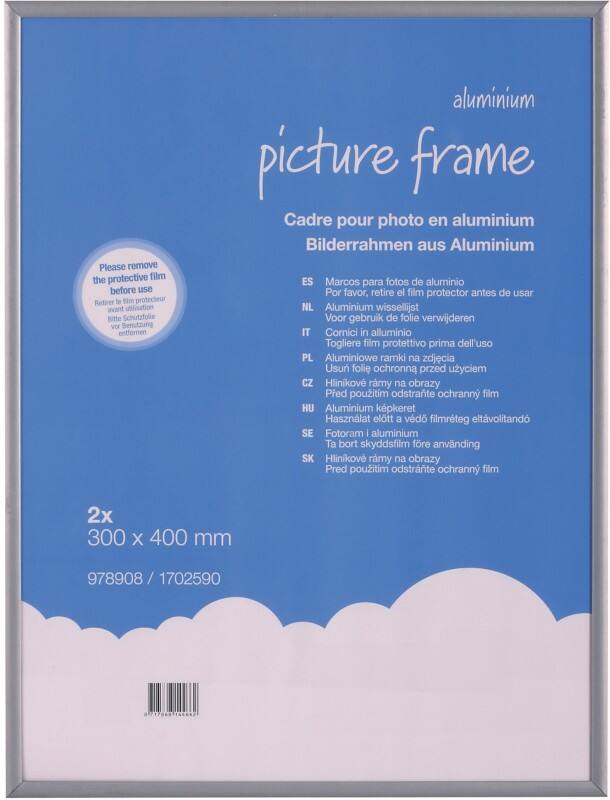 Cadre photo Viking En suspension Gris Aluminium 1702590 30 (L) x 40 (H) cm 978908 2 Unités