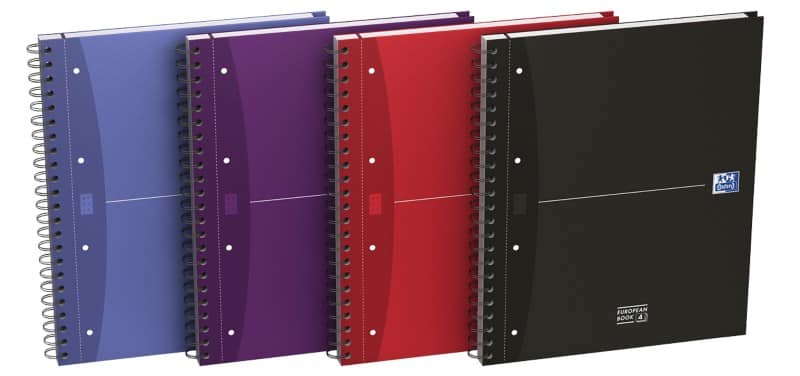 OXFORD Office Essentials Schrijfblok A4+ Geruit Spiraal gebonden Karton Kleurenassortiment 240 Pagina's 120 Vellen