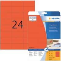 HERMA Laser Etiketten 4467 Klevend A4 Rood 70 x 37 mm  20 Vellen à 24 Etiketten