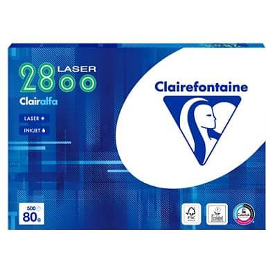 Clairefontaine Clairalfa A4 Print-/ kopieerpapier Wit 80 g/m² Glad 500 Vellen