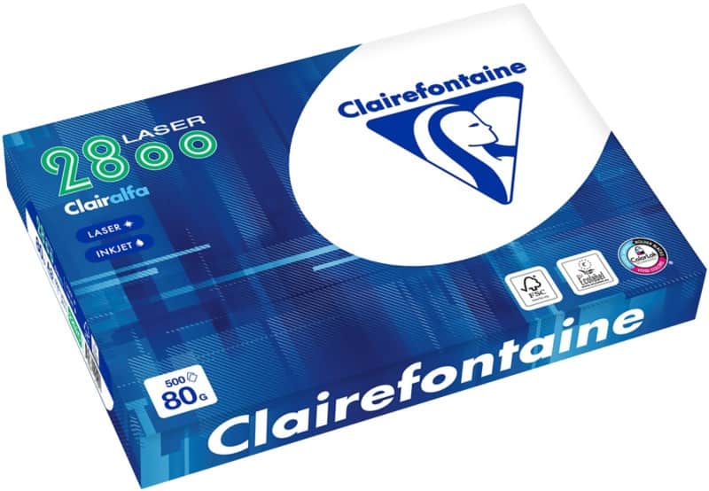Papier imprimante Clairalfa A3 Clairefontaine Blanc 80 g/m² Lisse 500 Feuilles