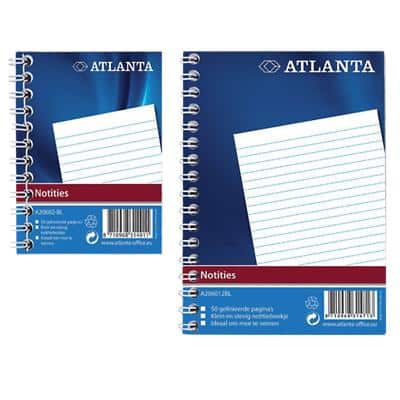 Carnet de notes Djois Atlanta A7 Ligné Reliure en spirale Blanc, bleu 100 Pages