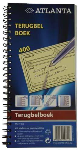 Djois Atlanta 2541907000 Terugbelboek Blauw Speciaal 14 x 29,7 cm 200 vellen