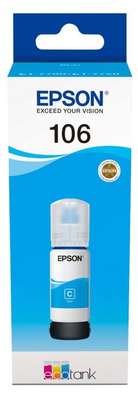 Bouteille d'encre Epson 106 D'origine C13T00R240 Cyan 70 ml
