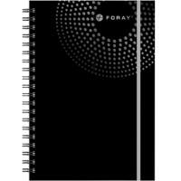 Cahier à spirale Foray Executive Noir A4 Dos rigide Ligné 100 Feuilles