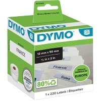 DYMO LW Ordnerrugetiketten Authentiek 99017 S0722460 Zelfklevend Zwart op Wit 12 x 50 mm 220 Etiketten