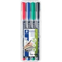 STAEDTLER Lumocolor 317 Permanente OHP Marker Medium Ronde Punt Kleurenassortiment 4 Stuks