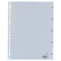 Intercalaires KANGARO G405CM polypropylène A4 5 intercalaires 1 à 5 23 trous Gris