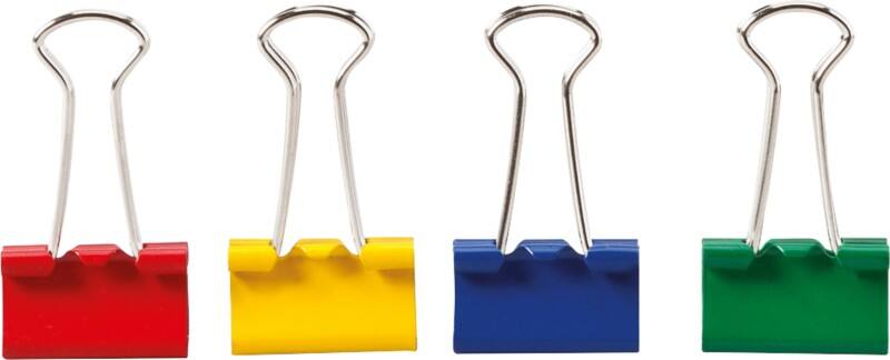 Viking Papierklemmen Foldback Clips 19 mm Kleurenassortiment Metaal 50 Stuks
