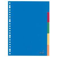Intercalaires KANGARO Vierge A4 Assortiment 5 intercalaires Polypropylène Rectangulaire 23 Perforations A405FM