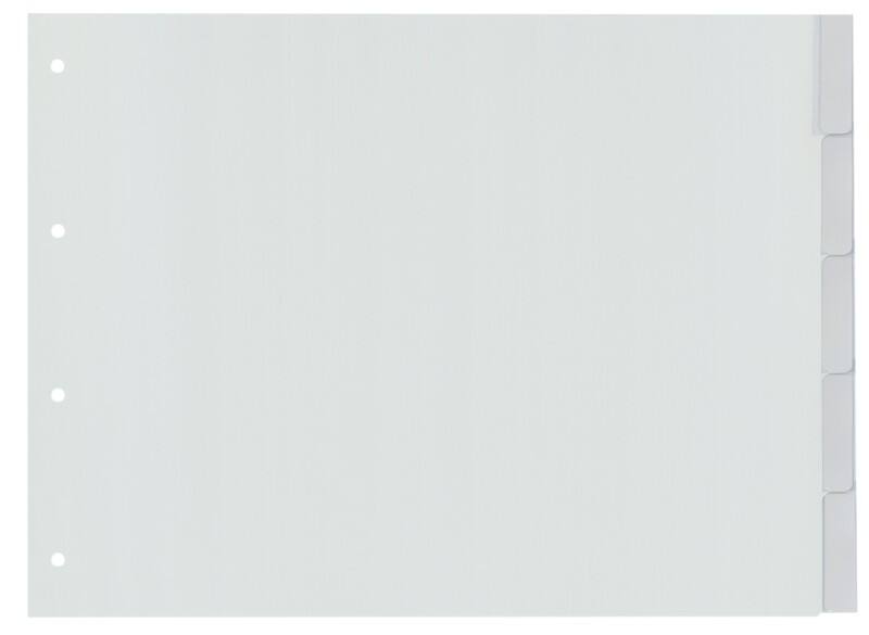 KANGARO Blanco tabbladen A3 liggend Grijs 5 tabs PP (Polypropeen) 4 Gaten G305FB