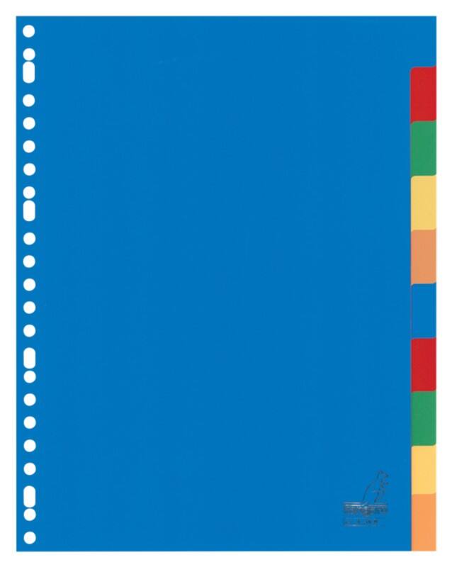 Intercalaires vierges Vierge KANGARO  A4 Assortiment 10 intercalaires PP (Polypropylène) 23 Perforations A410M