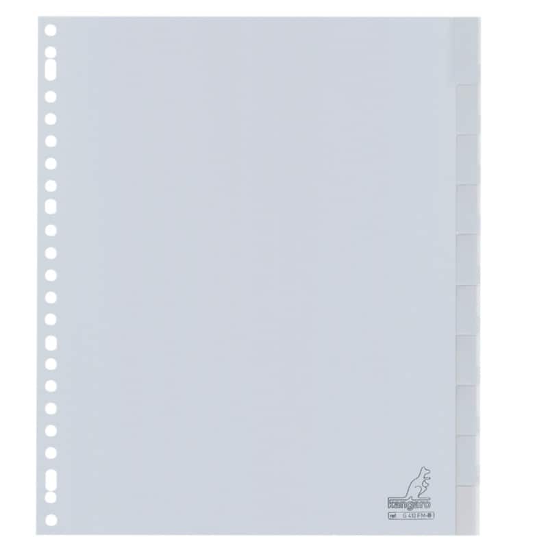 Intercalaires vierges Vierge KANGARO  A4+ Gris 10 intercalaires PP (Polypropylène) 23 Perforations G410FM-B