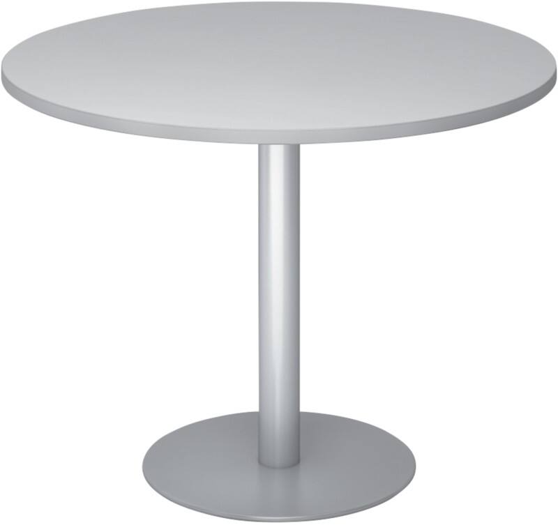 Table ronde Hammerbacher STF10 Mélaminé Argenté 1000 x 745 mm