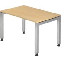 Hammerbacher J series Bureau In hoogte verstelbaar Rechthoekig Hout Esdoorn, zilver 4 poten 1.200 x 680 mm