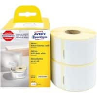 Étiquettes d'adresse Avery LW S0722400 / 99012 Dymo Compatibles Autocollantes Blanc 36 x 89 mm 2 rouleaux de 260 étiquettes