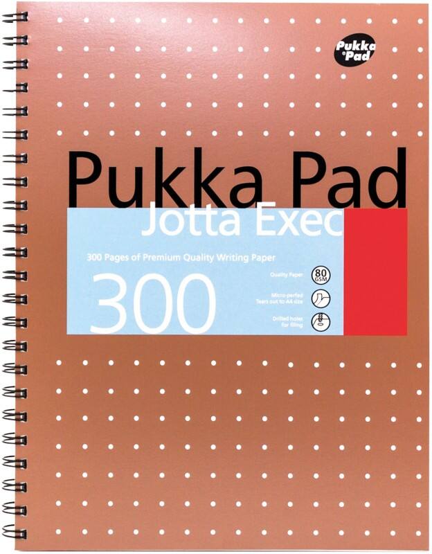 Cahier Pukka Pad Metallic Executive A4 Ligné Reliure spirale Carton Cuivre Perforé 300 pages 150 feuilles 3 unités