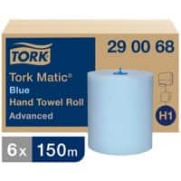 Tork Matic Rol Handdoek Advanced 290068 - H1 Papieren Handdoekrol voor Handdoekdispenser Zacht Absorberend Scheurbestendig Traceerbaar 2-laags Blauw - 6 x 150 m