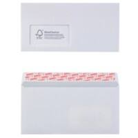 Office Depot DL Kleefstrip Enveloppen Wit 220 (B) x 110 (H) mm Met Venster 100 g/m² 500 Stuks