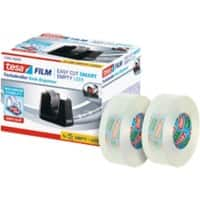 tesafilm Plakbandhouder Easy Cut SMART Zwart + Eco & Clear Plakband 19 mm x 33 m 2 rollen